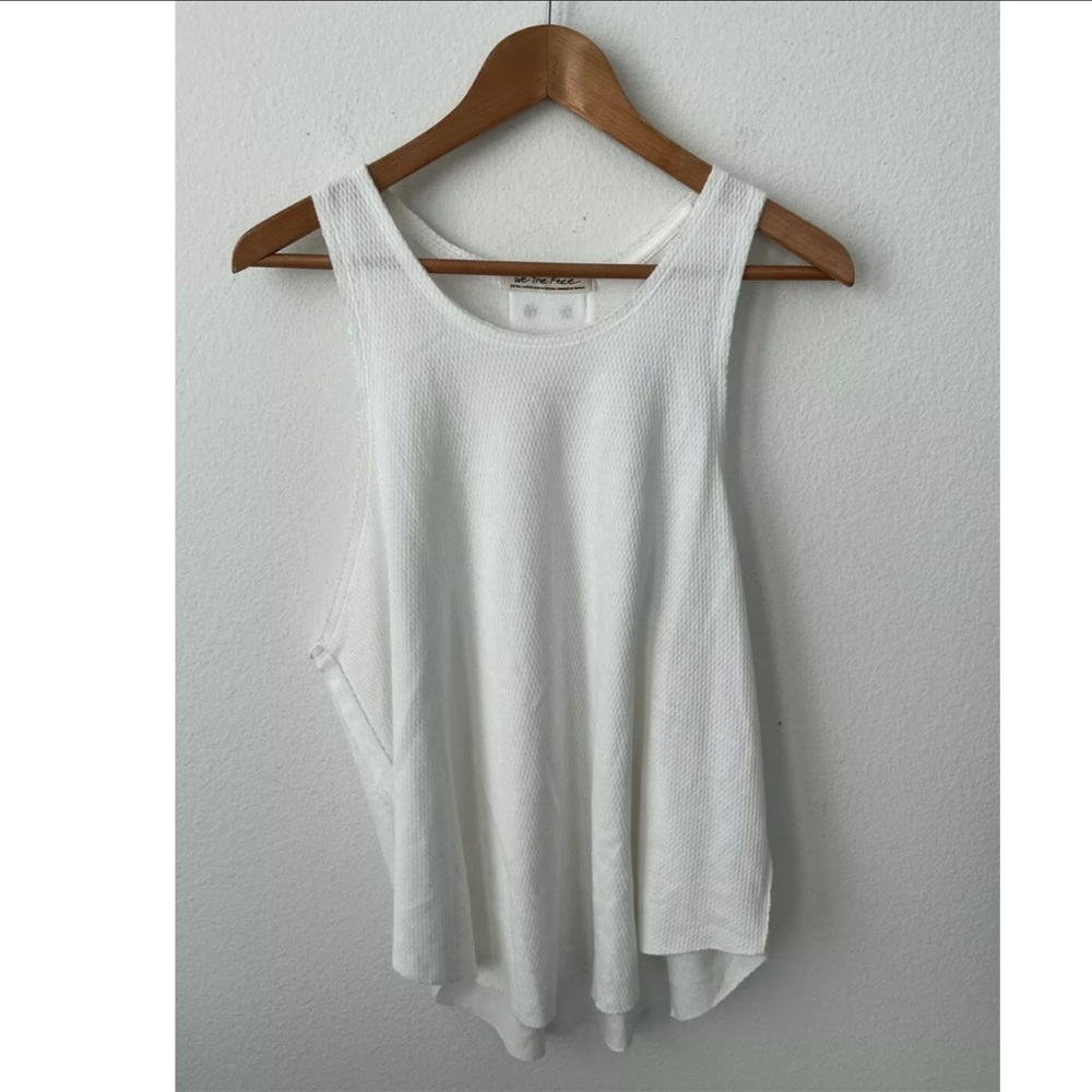 NEW $58 Free People Cool It Thermal Knit Tank Ivory ~Size XL~